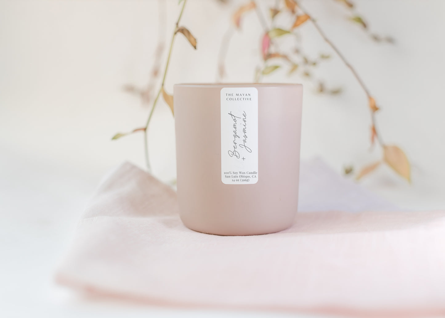 Bergamot + Jasmine  Soy Wax Candle
