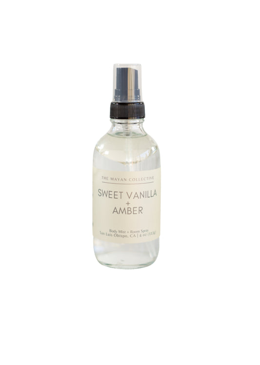 Sweet Vanilla + Amber Body Mist / Linen & Room Spray