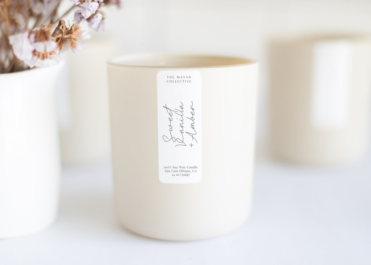 Sweet Vanilla & Amber Soy Wax Candle