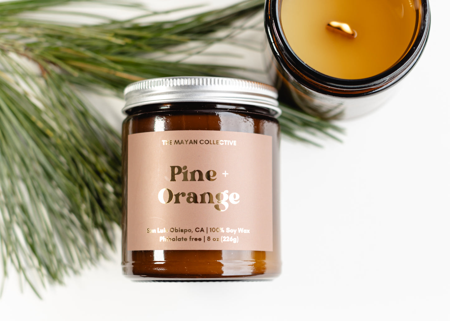 Pine + Orange Soy Wax Candle 8oz