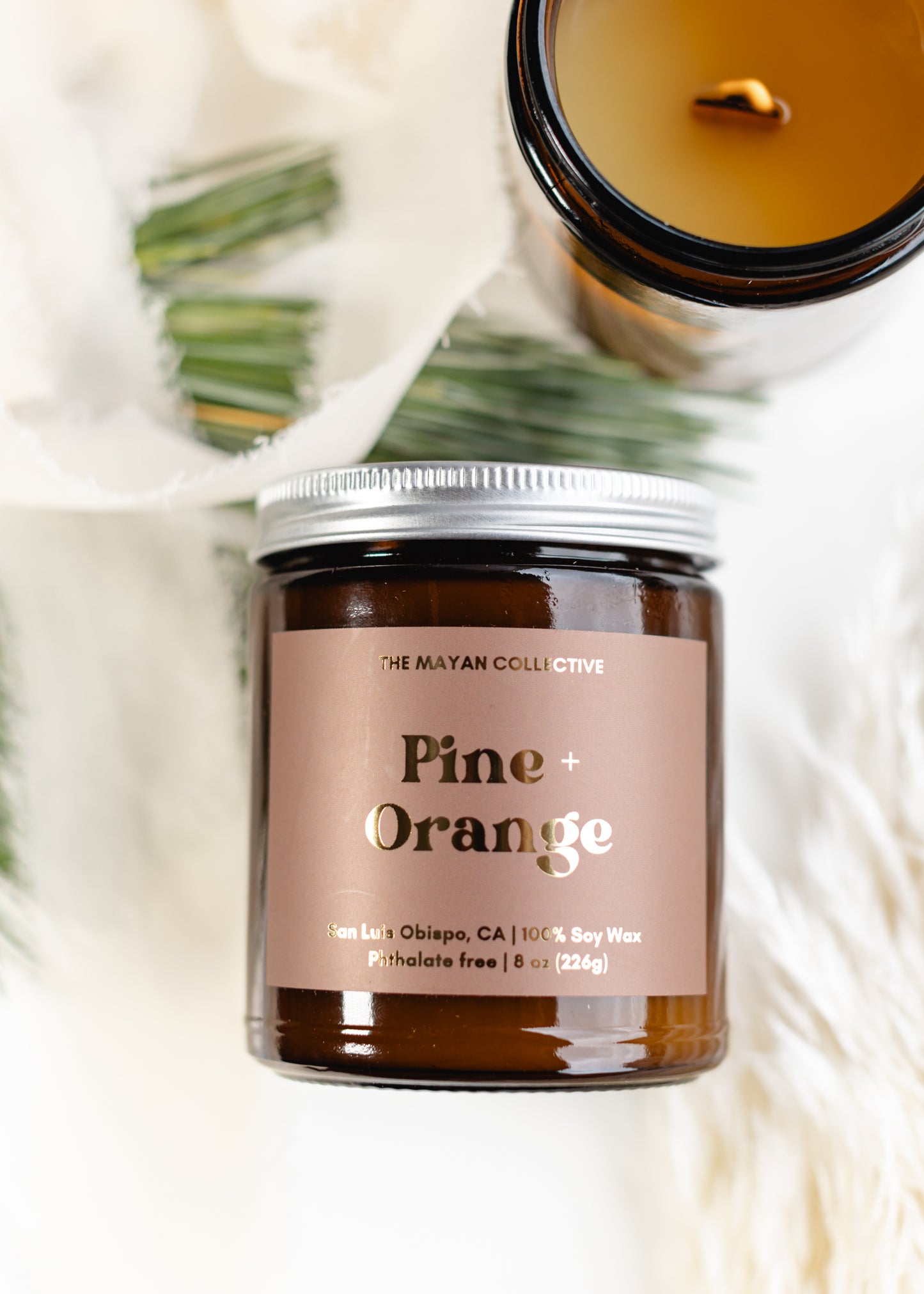 Pine + Orange Soy Wax Candle 8oz