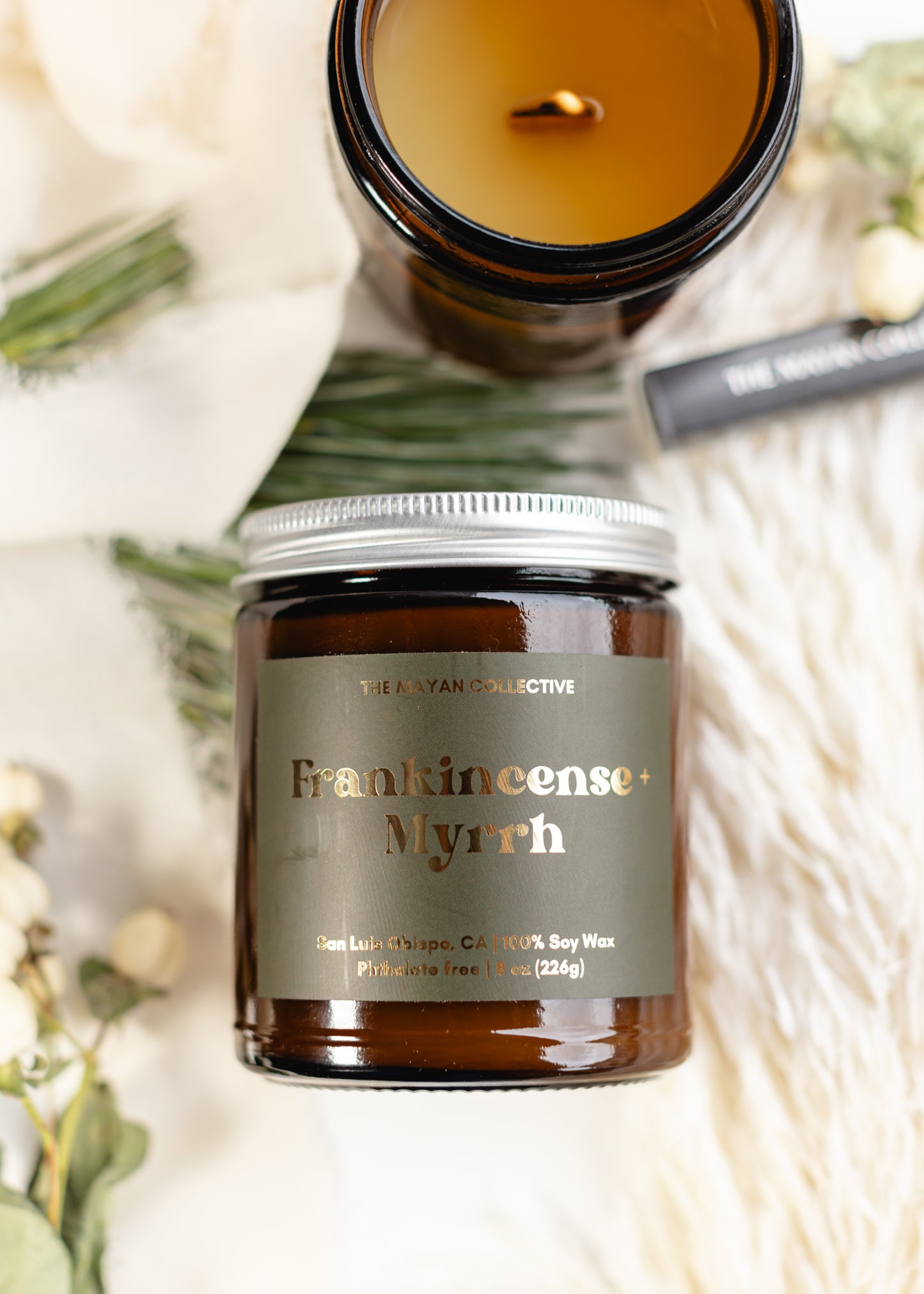 Frankincense + Myrrh Soy Wax Candle 8 oz