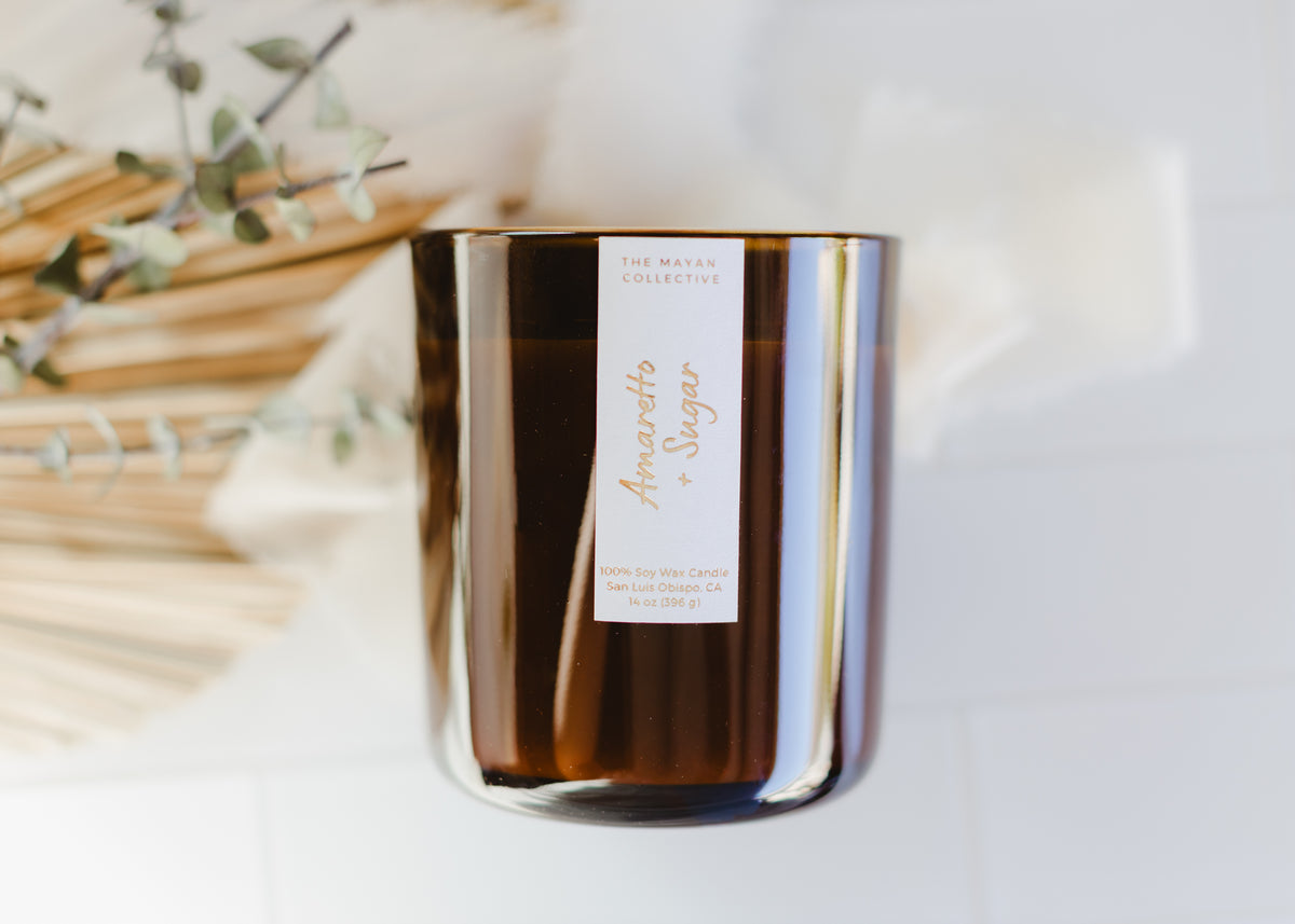 Amaretto + Sugar Soy Wax Candle 14 oz