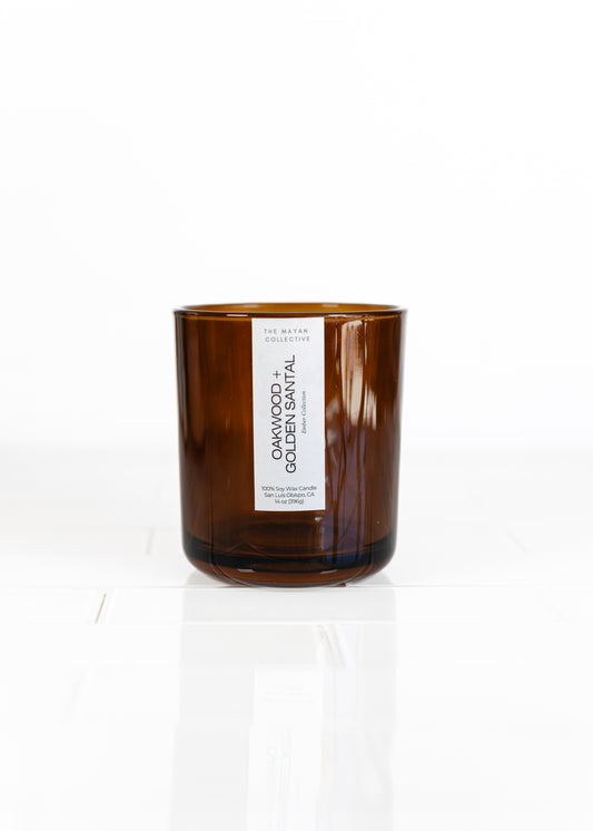 Oakwood + Golden Santal Soy Wax Candle
