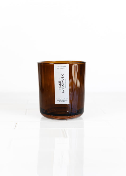 Rose + Dark Musk Soy Wax Candle