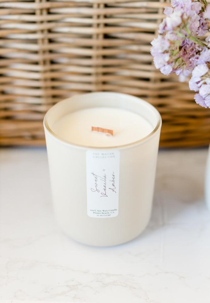 Sweet Vanilla & Amber Soy Wax Candle